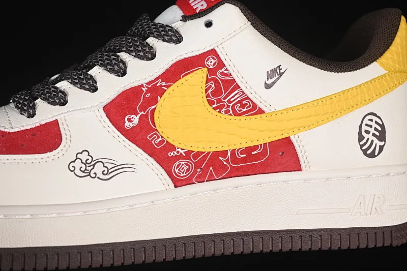 All categories Nk Air Force 1 Air Force series Nk Air Force 1 Low Air Force low-top Nike Air Force 1'07 Low red, white and yellow contrast Air Force 1 low-top casual sneakers JP2026-155